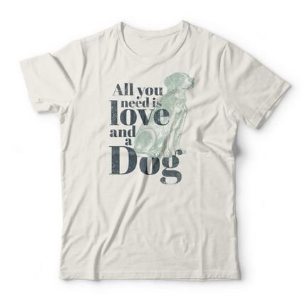 Camiseta Love And Dog - Off White - Marca Studio Geek 