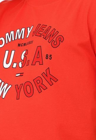 Camiseta Tommy Hilfiger Lettering Vermelha