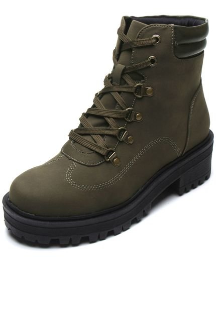 Bota Coturno Mooncity Chunky Militar Verde - Marca Mooncity