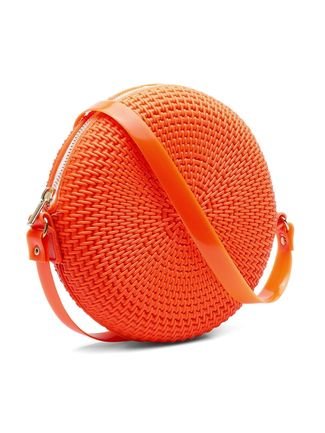 Bolsa Transversal Feminina Redonda Casual Pvc Laranja