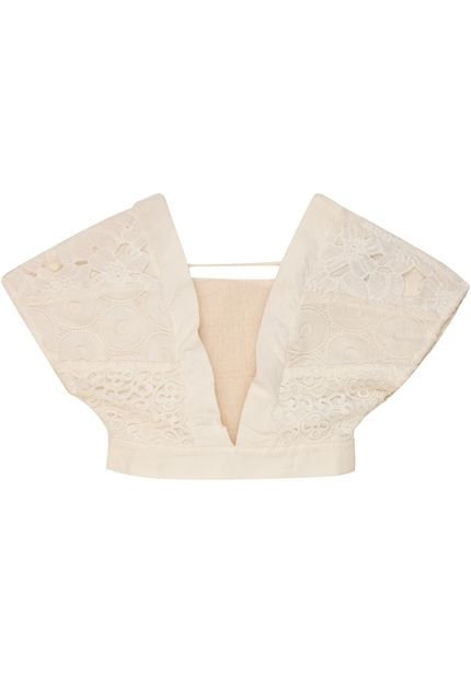 Blusa Cropped Colcci Tule Off-white - Marca Colcci