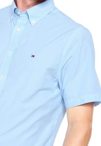 Camisa Tommy Hilfiger Listras Azul