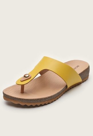 Rasteira Papete DAFITI SHOES Transpasse Amarelo - Compre Agora