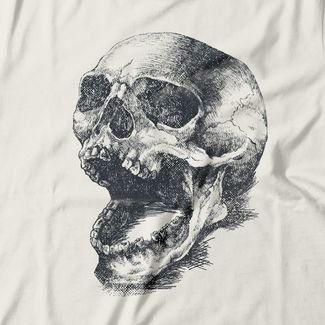 Camiseta Feminina Skull Sketch - Off White