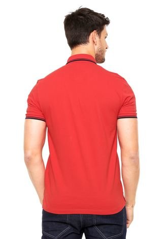 Camisa Polo Aramis Manga Curta Slim Vermelha