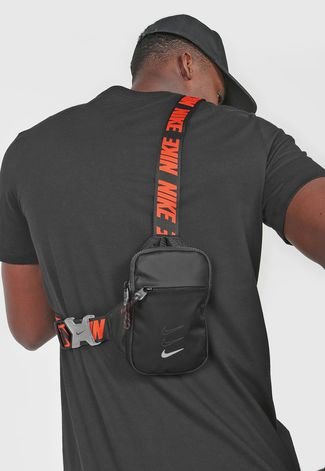 Bolsa Nike Sportswear Essentials S Hip Pack Preto/Laranja