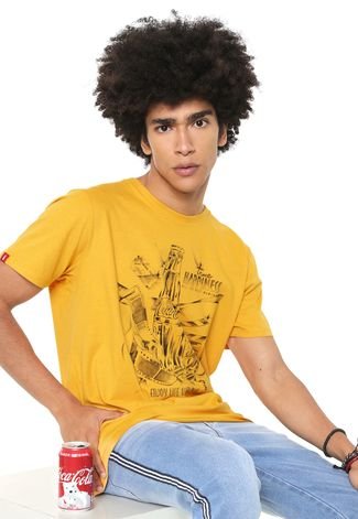 Camiseta Coca-Cola Jeans Aroma Amarela