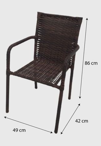 Cadeira Em Alumínio E Fibra Sintética Castanho Pressa Móveis