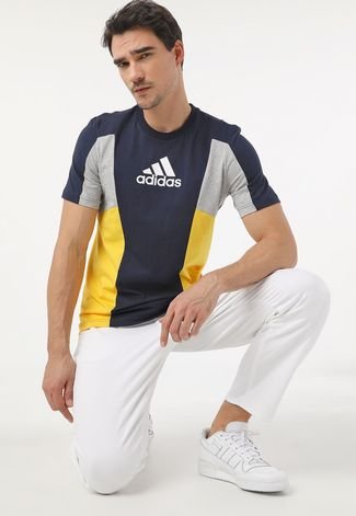 adidas ESSENTIALS COLORBLOCK TEE - Blue