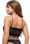 Kit 3 Top Faixa Alcinha Golden Modas Blusa Renda Lingerie Forro Sem Bojo Preto - Marca Golden Modas