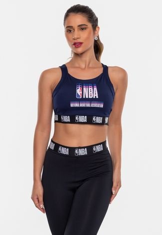 Top NBA Feminino Neon Logo Marinho