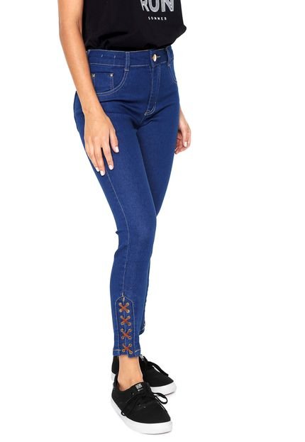 Calça Jeans Biotipo Skinny Cropped Amarração Azul - Marca Biotipo