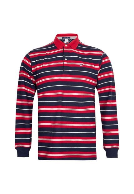 Camisa Polo Tommy Hilfiger Listras Vermelho - Marca Tommy Hilfiger