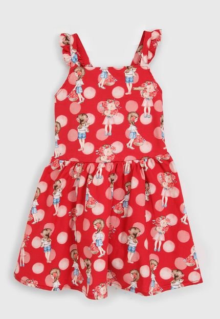 Vestido Carinhoso Infantil Menina Vermelho - Marca Carinhoso