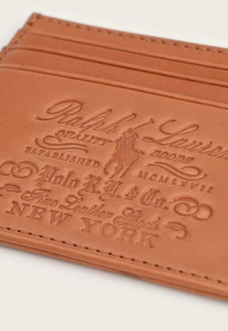 Porta-Cartão Polo Ralph Lauren Logo Caramelo