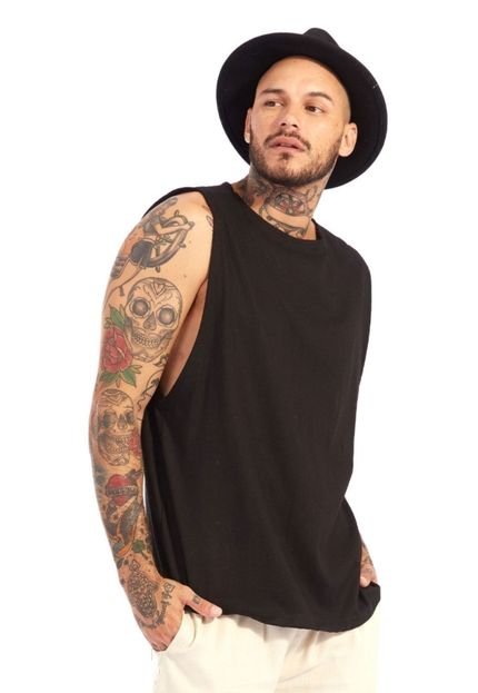 Regata Oversized em Linho Brohood Masculina Preto - Marca Brohood