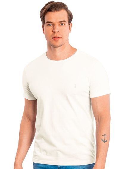 Camiseta Sergio K Masculina Basic Front White Logo Off-White - Marca Sergio K