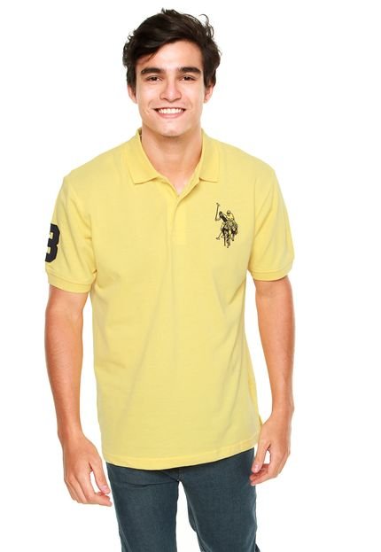 Camisa Polo U.S. Polo Bordado Amarela - Marca U.S. Polo