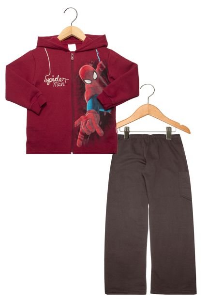 Conjunto Brandili Spiderman Infantil Vinho - Marca Brandili