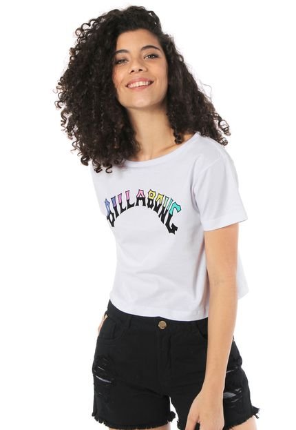 Camiseta Cropped Billabong Split Arc Branca - Marca Billabong