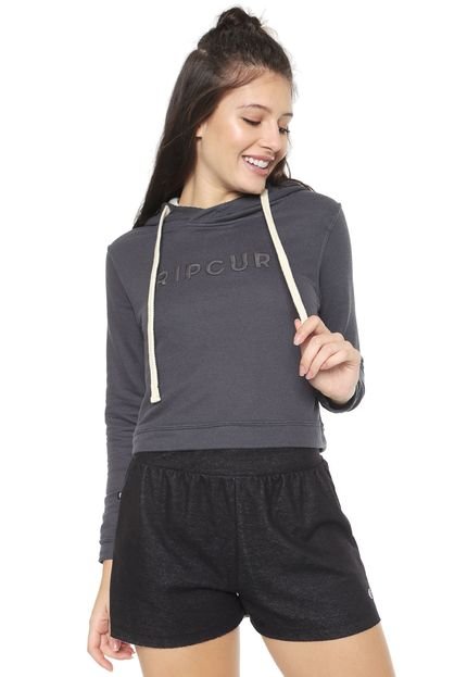 Moletom Cropped Fechado Rip Curl Embossed Cinza - Marca Rip Curl