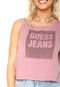 Regata Guess Quadro Jeans Rosa - Marca Guess