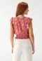 Blusa Cropped Lez a Lez Ajustada Estampada Rosa - Marca Lez a Lez