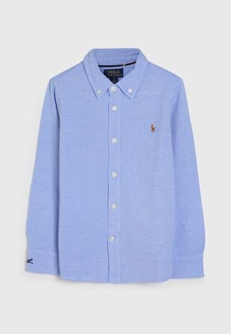 Camisa Polo Ralph Lauren Infantil Logo Azul