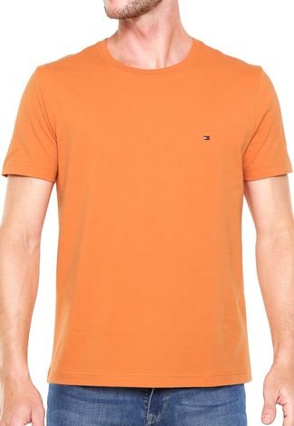 Camiseta Tommy Hilfiger Regular Fit Gola Redonda Laranja