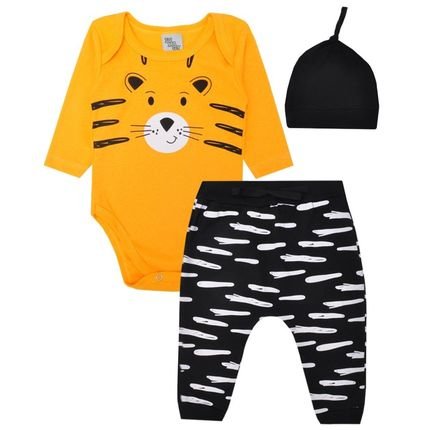 Conjunto Bebê Masculino Amarelo Tigre - Marca Lumagy