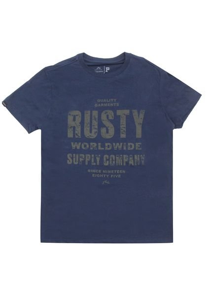 Camiseta Rusty Menino Escrita Azul-Marinho - Marca Rusty