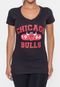 Camiseta NBA Feminina Club Chicago Bulls Preta - Marca NBA