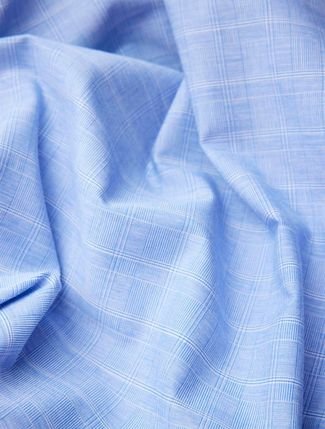 Camisa Aramis Masculina Regular Pocket Tricoline Quadri Xadrez Azul