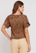 Blusa Animal Print Estampado Onça Miss Joy 8203 Feminino - Marca MISS BY JOY