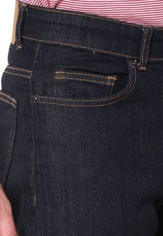 Calça Jeans Lacoste Reta Lisa Azul-marinho