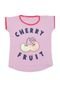 Camiseta Fun Friends Kids Curto Menina Frutas Rosa - Marca Fun Friends Kids