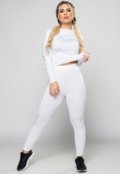 Conjunto Feminino MVB Modas Calça e Camisa Térmica Segunda Pele Proteção Uv Branco - Marca Mvb Modas