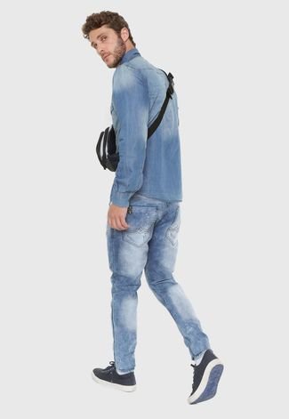 Calça Jeans Fatal Surf Skinny Detalhe Bolso Azul