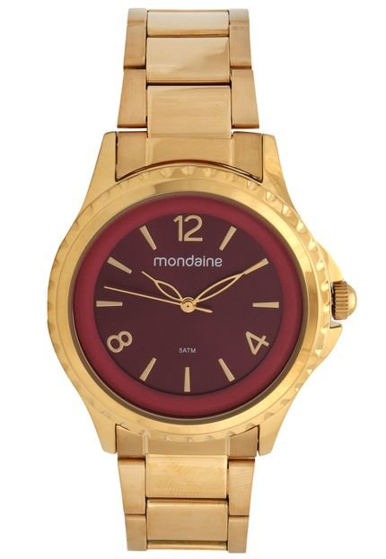 Relógio Mondaine 53600LPMVDE1 Dourado/Vinho - Marca Mondaine