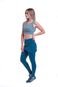 Calça Legging com Saia  Academia Corrida Proteção UV 50 Azul Marinho - Marca Carbella