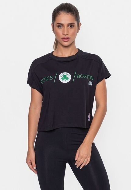 Camiseta NBA Feminina Basic Logo Boston Celtics Preta - Marca NBA