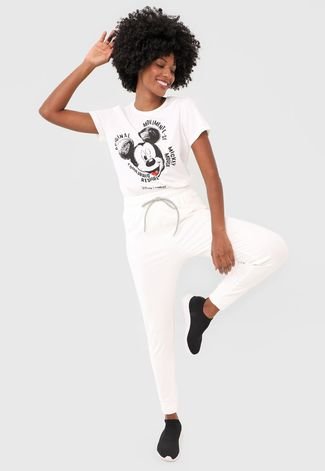 Camiseta Colcci Fitness Mickey Off-White