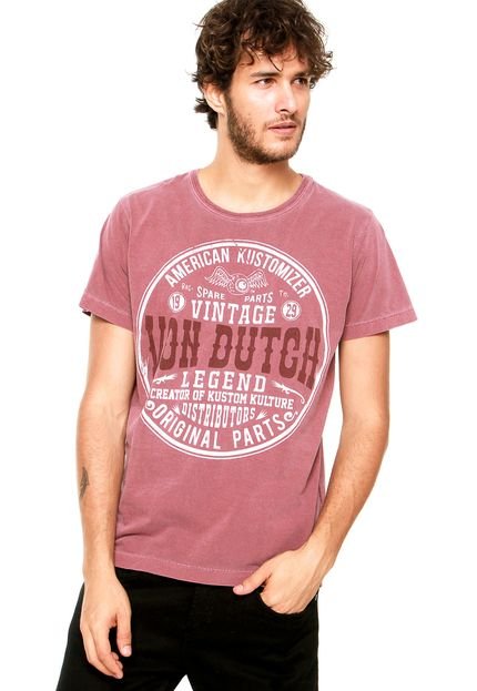 Camiseta Von Dutch Original Parts Vinho - Marca Von Dutch 