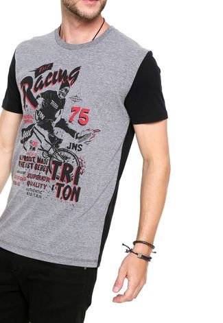 Camiseta Triton New Preta/Cinza