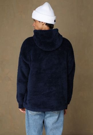 Blusa de Moletom Fechada Polo Ralph Lauren Sherpa Azul-Marinho