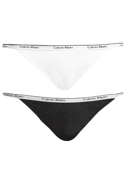 Kit 2 Calcinhas Calvin Klein Underwear Tanga Branco/Preto - Marca Calvin Klein Underwear