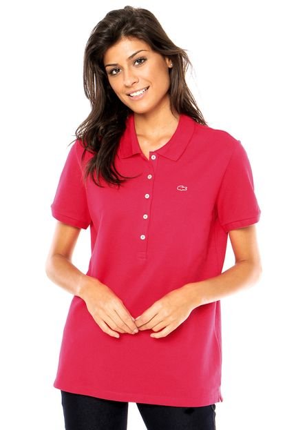 Camisa Polo Lacoste Logo Rosa - Marca Lacoste