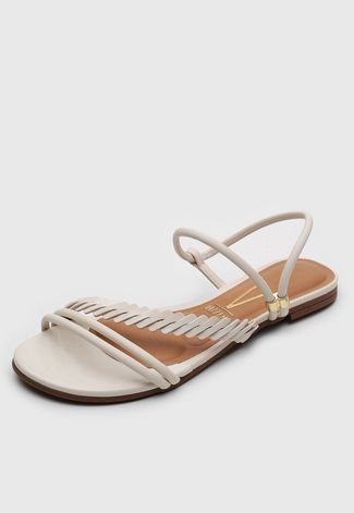 Sandália DAFITI SHOES Tiras Off-White - Compre Agora