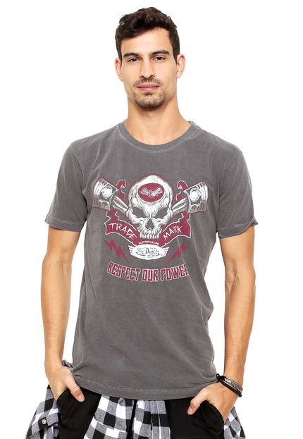 Camiseta Von Dutch  Estampada Cinza - Marca Von Dutch 