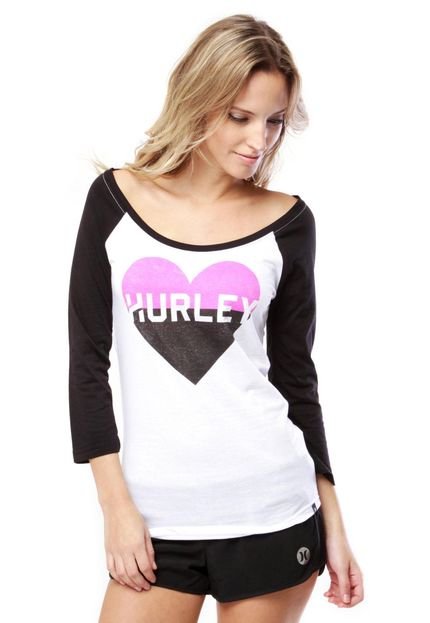 Blusa Hurley Instinct Perect Raglan Branca - Marca Hurley